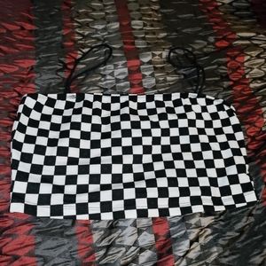 Size Medium Shein Checkered Crop Top